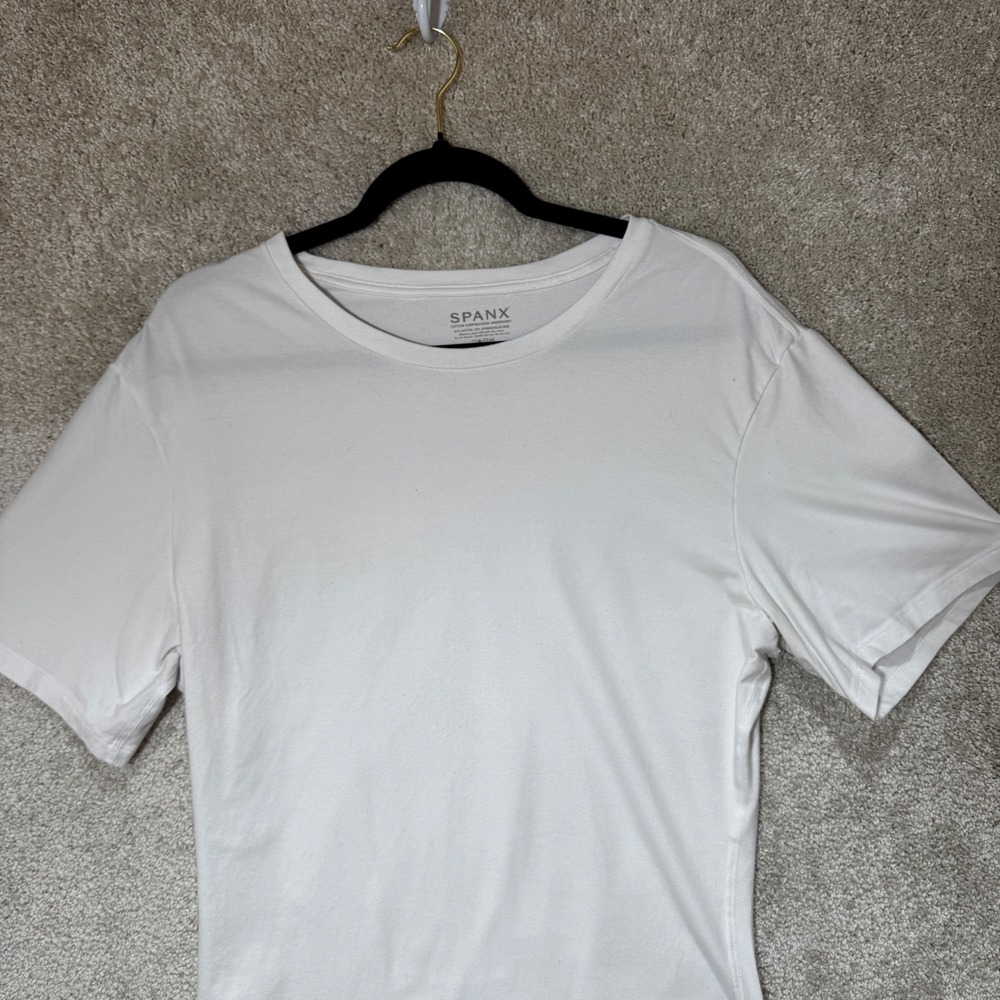 Spanx Cotton Compression Undershirt White Short S… - image 3